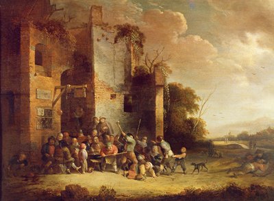 Dutch Boers quarrelling, 17th century by Peter de Bloot